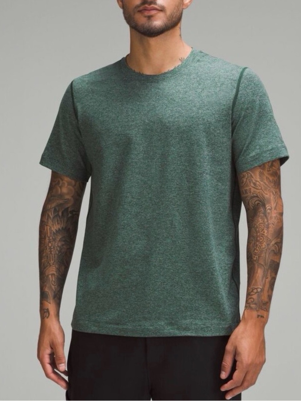 Lululemon Soft Jersey Short-Sleeve Shirt - XL - Heather Rainforest Green